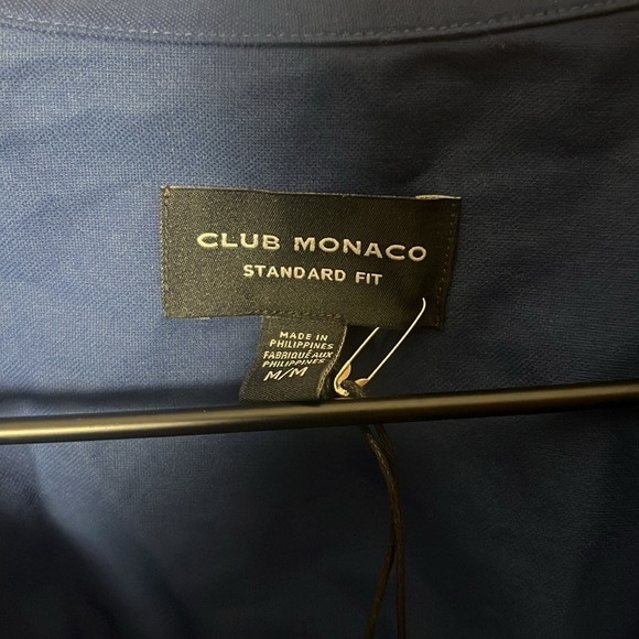 Club Monaco Short Sleeve Zip Popover Shirt Size Medium - Picture 3 of 6